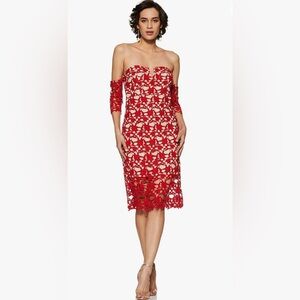 FOREVER 21 Red/Nude Synthetic Body con Maxi Dress Size: Small